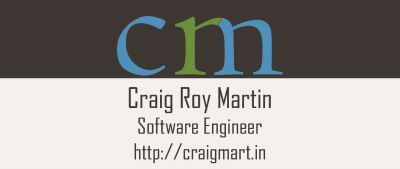 Part of Craig Roy Martin's business card.
